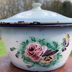 beautiful French enamelware soup tureen